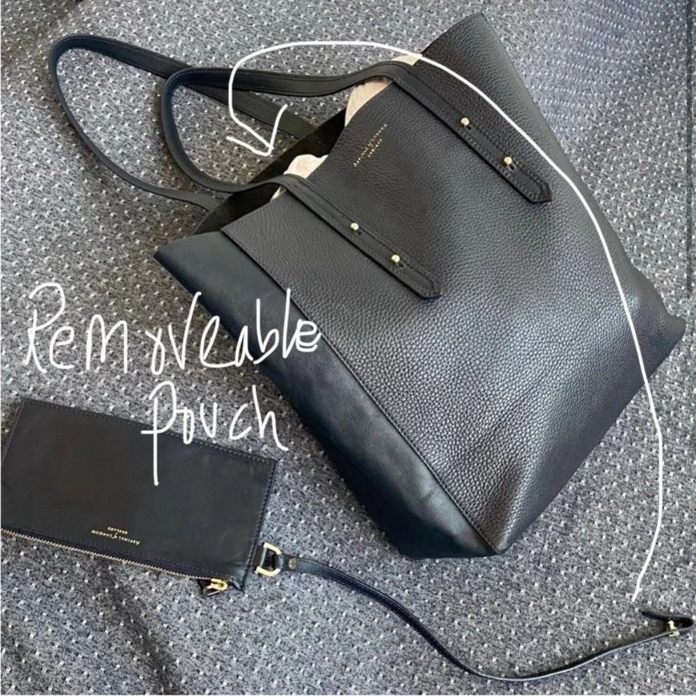 Aspinal of London - Essential Leather Tote Bag Navy Pebble - Pristine/Excellent - Picture 14 of 16